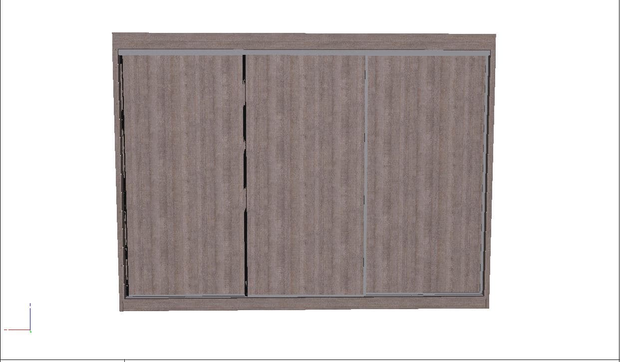 Placard coulissant 3 vantaux chêne authentique brun, neuf